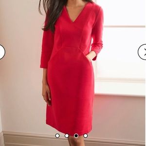 Boden Bronte Ottoman Dress in Red